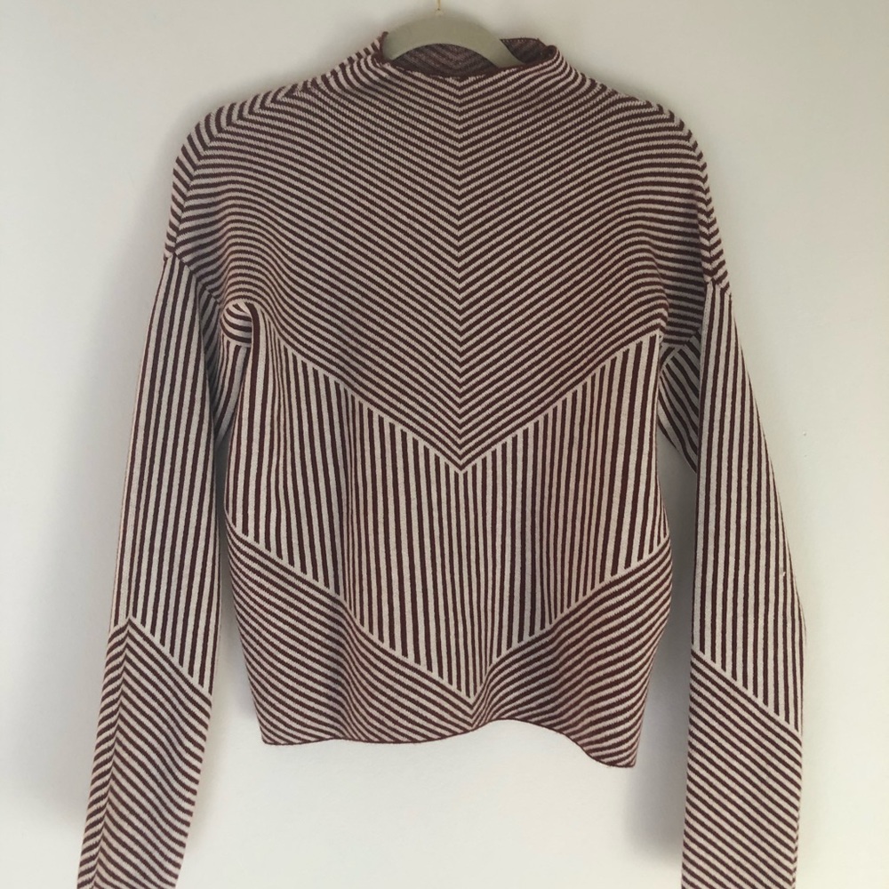 Cynthia Rowley Mock Neck Striped Sweater